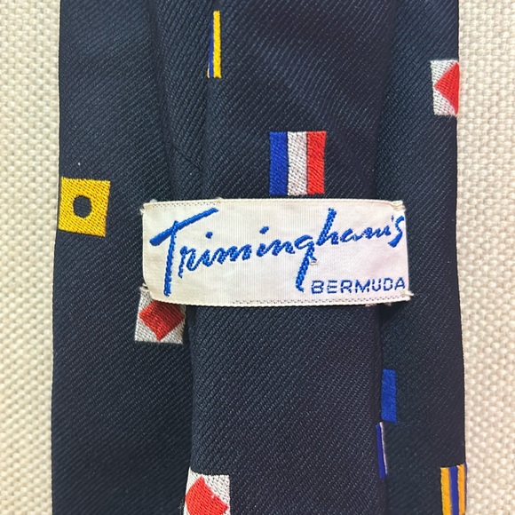 Trimingham’s Bermuda Nautical Navy Blue Tie - Picture 2 of 3